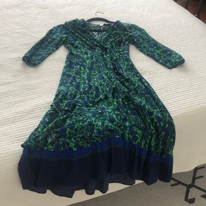 Anthropologie Maeve Prunella Wrap Midi Dress